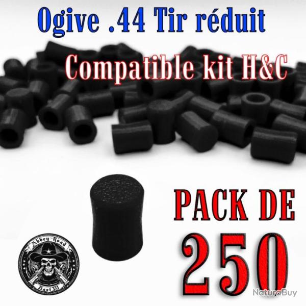 Balle tir r�duit .44 ogive compatible kit H&C base creuse flexible - Pack de 250 - Bast3D