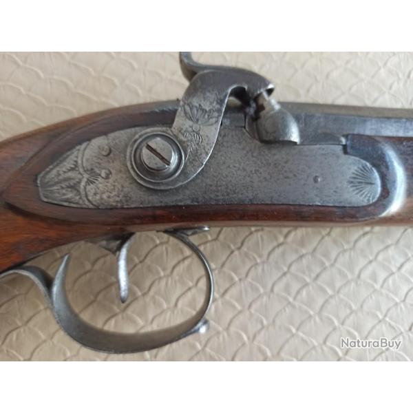 Pistolet poudre noire 1820 1830 ELG tir duel cal 15