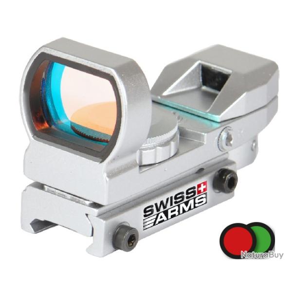 Airsoft - Viseur chrome point rouge et vert multi r�ticules | Swiss arms (0000 2886)