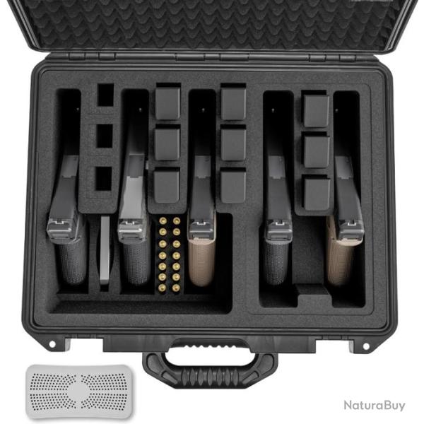�tuis de Pistolet rigides �tanches compatibles avec 5 Pistolets et 12 chargeurs