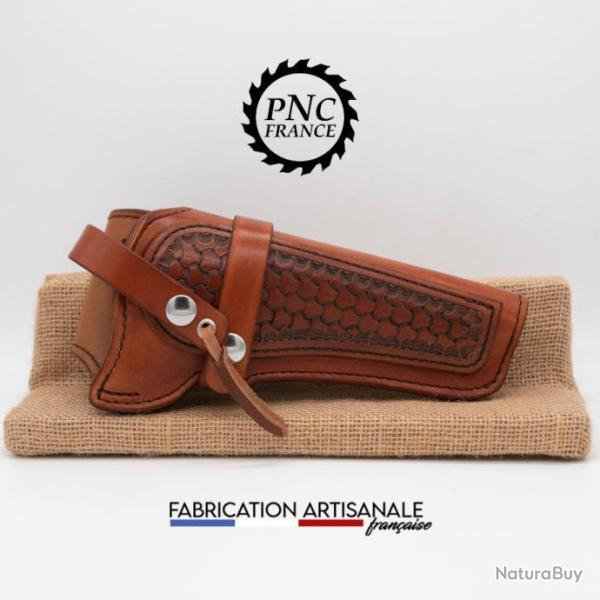 PNC FRANCE - Holster / Etuis Remington 1858 Sherrif, ou mod�le similaire. Estamp� Marron Marbr�