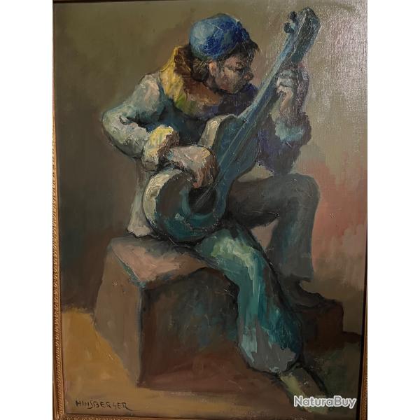 Hingsberger  Al�sis huile sur toile  le clown bleu
