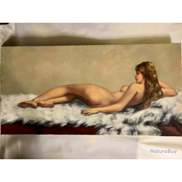 C�sar Vilot grand nu de jeune femme huile sur toile