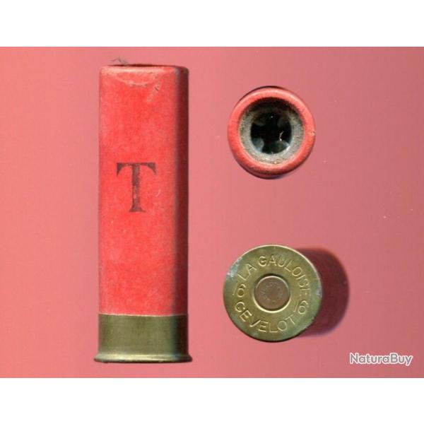 Cal. 16 centrale - chargement � balle - in�ressante douille rouge marqu�e LA GAULOISE 16 GEVELOT 16