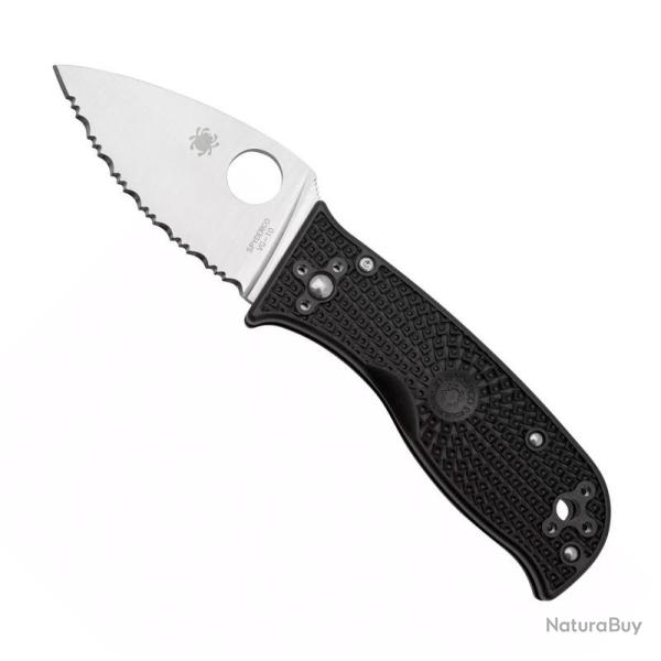 Couteau "Lil' Temperance 3" VG-10 / nylon-fibre de verre noir, Tranchant dentel� [Spyderco]