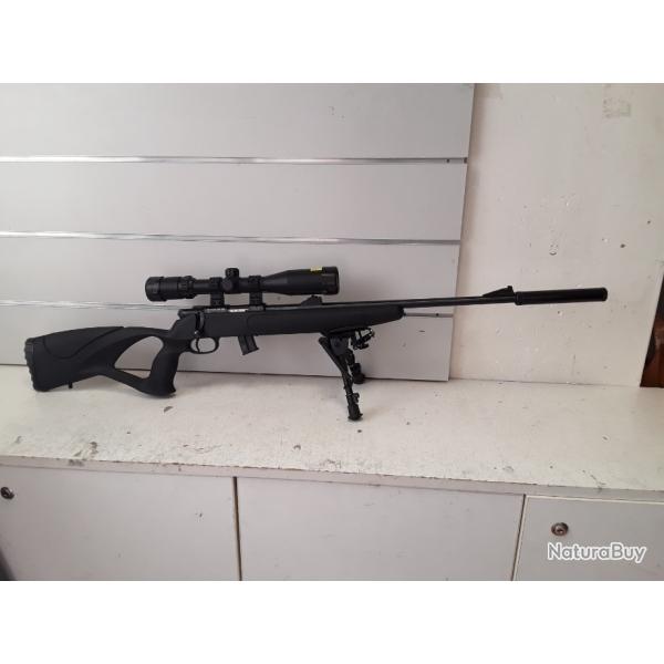 Carabine Black ops EM332 cal.22lr synth�tique + lunette 2,5-10x42 + silencieux + bipied + fourreau