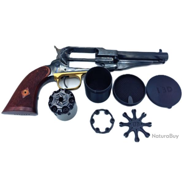 Boite range barillet + Etoile porte amorce + prot�ge chemin�e Remington 1858 calibre 36 poudre noire