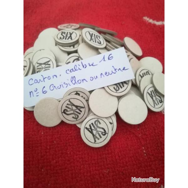 Cartons num�rot�s calibre 16