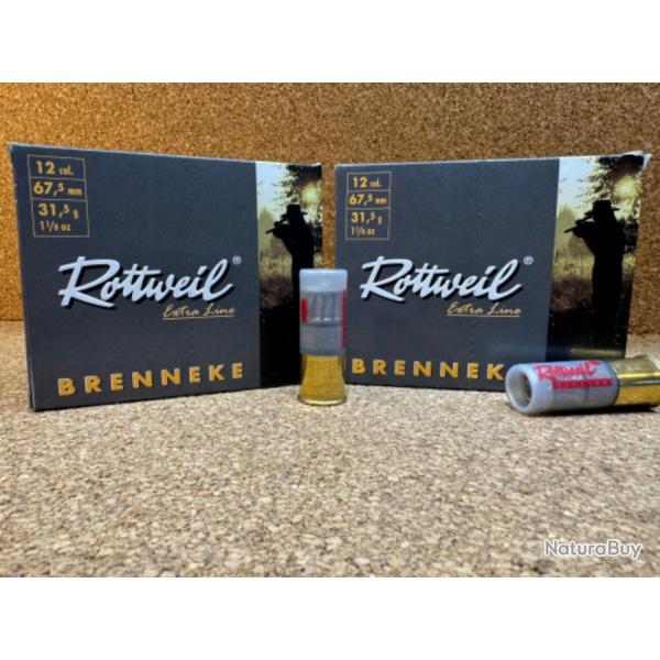 20 Cartouches, Boites de 10 Rottweil Brenneke 12/67.5,