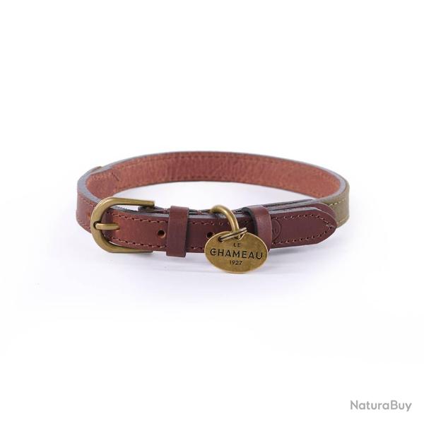 Collier pour chien Le Chameau Coton Cir�/Cuir - S / Vert