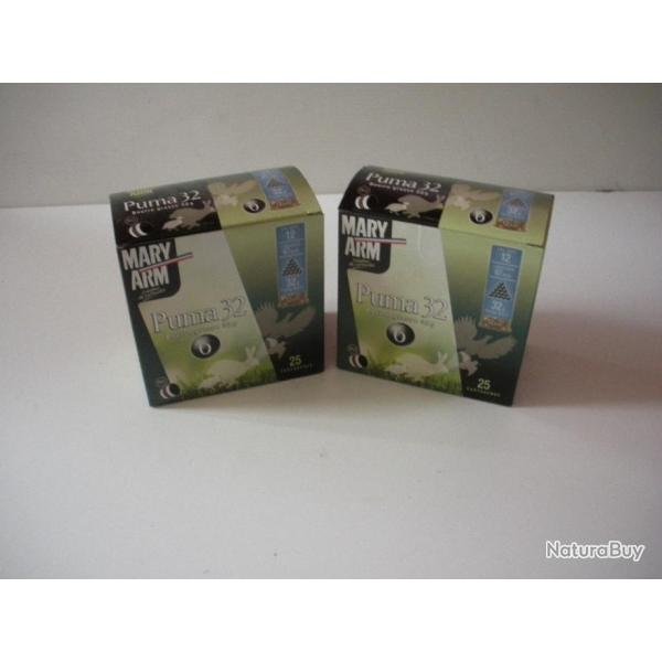 1 LOT DE 250 CARTOUCHES DE CHASSE PUMA  32BG - MARY ARM - CAL. 12