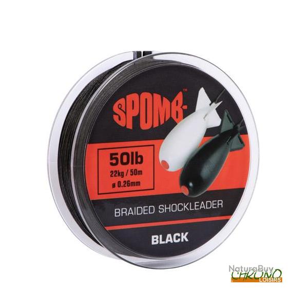 T�te de Ligne Spomb Braided Shockleader Noir 0.26mm 50m