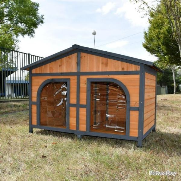 Niche XL double niche chien double niche double niche en bois niche ext�rieur cielterre-commerce