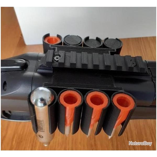 Porte munitions + Rail picatinny 21mmx100mm pour HDS68