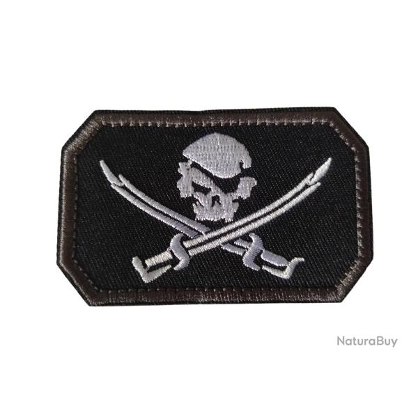 Patch Pirate 2 - Noir - velcro - Livraison gratuite