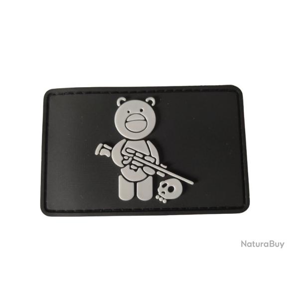 Patch Ours - Noir - PVC - velcro - Livraison gratuite