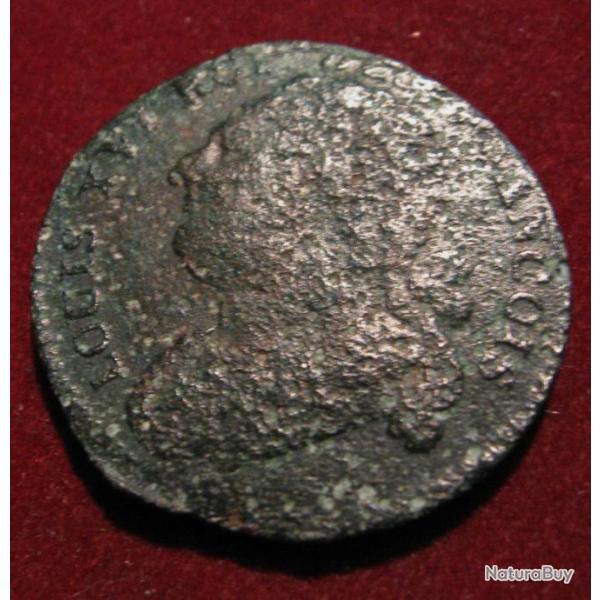 France piece de  12 deniers 1792 Louis XVI  tb+