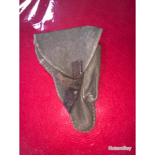 Rarissime etui toile , type ��erzatz�� pour pistolet type P08 .