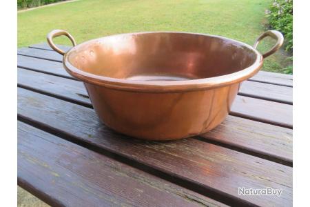 Bassine à Confiture En Cuivre Ancienne - 38 Cm De Diamètre