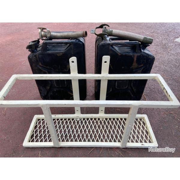 Ensemble Casier Acier & 2 Jericannes Jerrycans Pour 4x4 Camion Road Trip D�sert