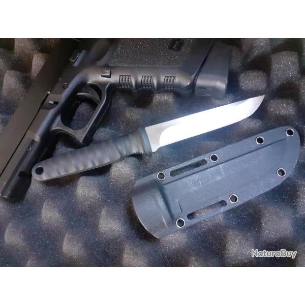 Couteau tactique � lame fixe, Bushcraft, outdoor, survie, chasse... (1)