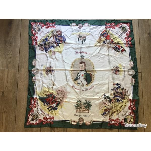 RARE FOULARD  ��NAPOL�ON  1 �RE.  EMPEREUR DES FRAN�AIS ��V�RITABLE SOIE MADE IN FRANCE