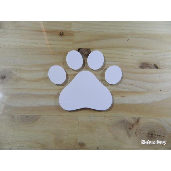 Autocollant - patte de chien - Blanc