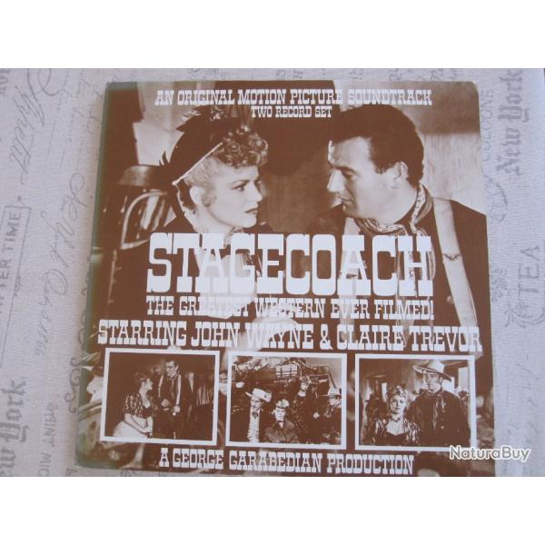 STAGECOACH 2 DISQUES 33T + STAGECOACH LE LIVRE - LA CHEVAUCHEE FANTASTIQUE-JOHN WAYNE
