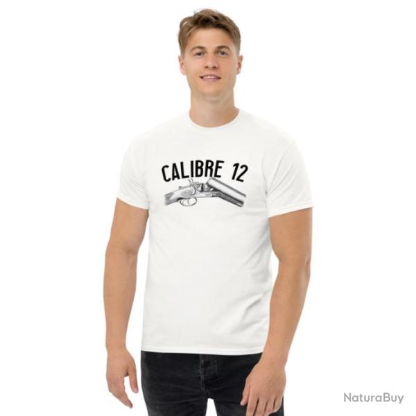 T-SHIRT CALIBRE 12 Blanc