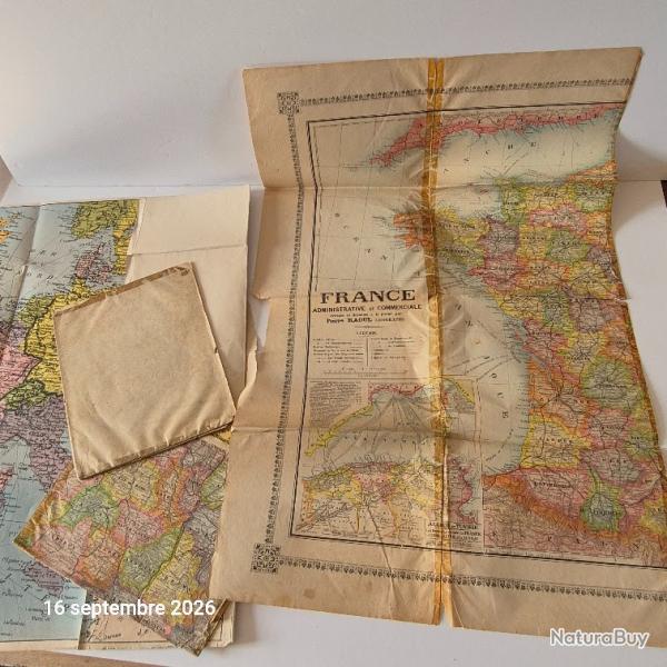 Lot de 2 cartes g�ographiques anciennes La France et l' Europe