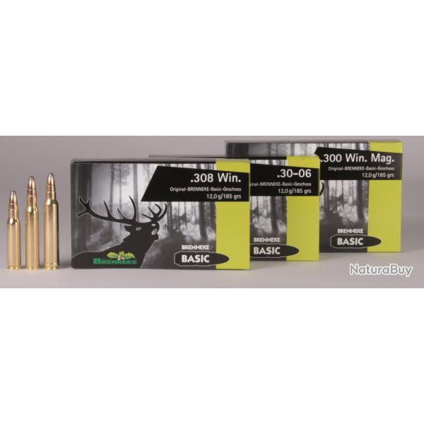CARTOUCHE BRENNEKE BASIC - Cal: 30-06 -185grs (12g) - boite de 20