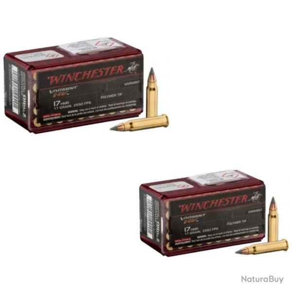 Lot de 2 bo�tes de 50 cartouches Varmint 17 HMR Winchester