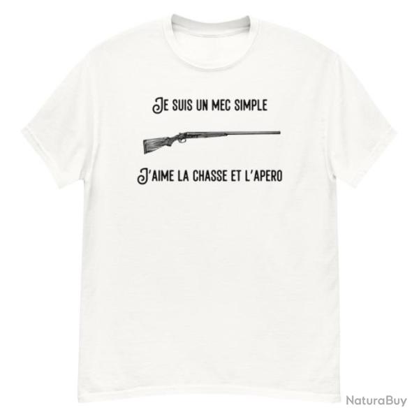 T-SHIRT HUMOUR J'AIME LA CHASSE ET L'APERO