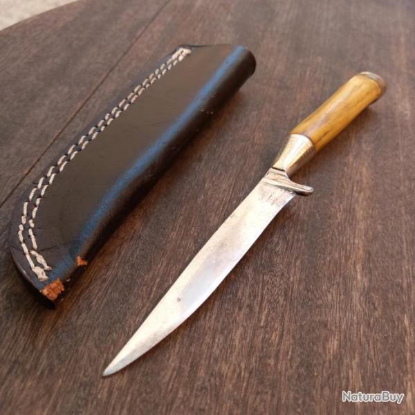 Joli Couteau de Chasse NICKER ALLEMAND  Manche en Bois de Cerf avec �tui en Cuir