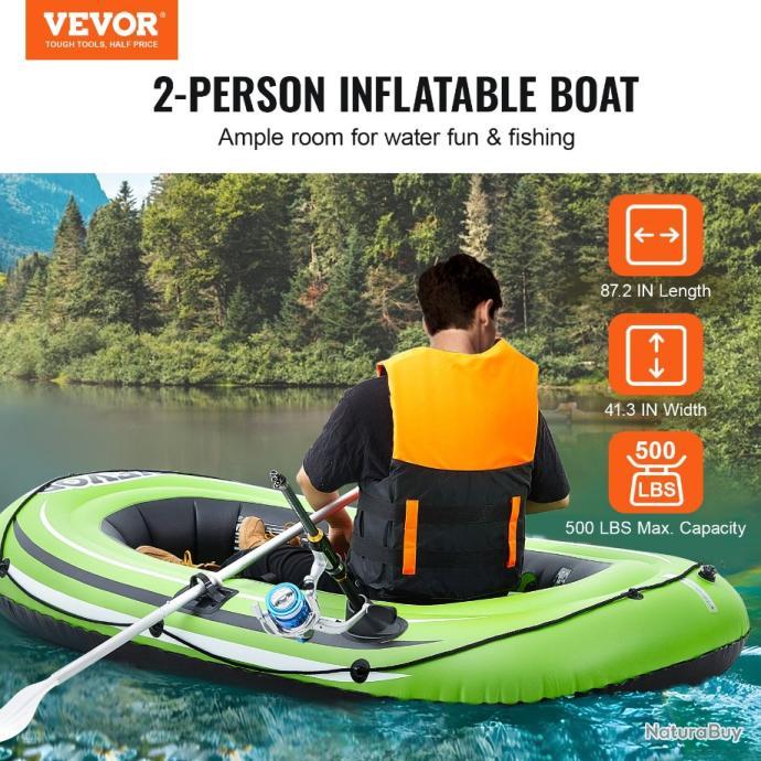 Bateau Gonflable Pêche Pneumatique 2 Personnes + Rames Aluminium Haute ...