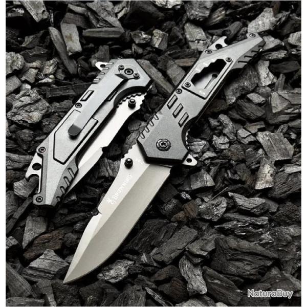 Couteau De Sauvetage Multifonctions Lame Acier 10 cm Manche R�sine 13 cm Outdoor