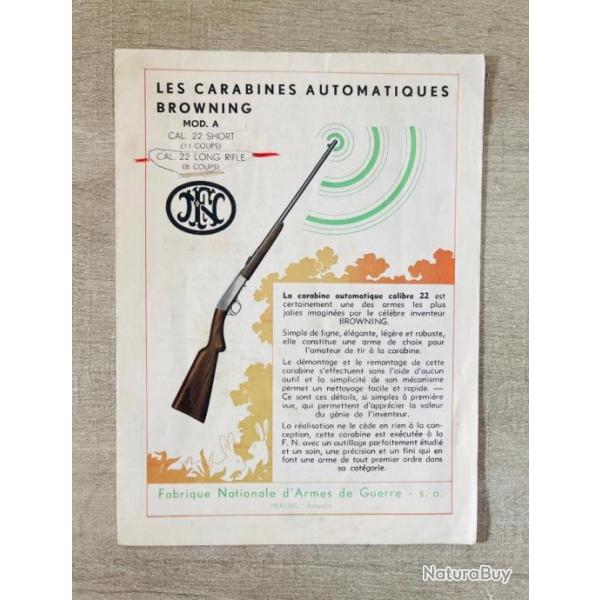 Notice BROWNING SMOKELESS mod�le A Occasion