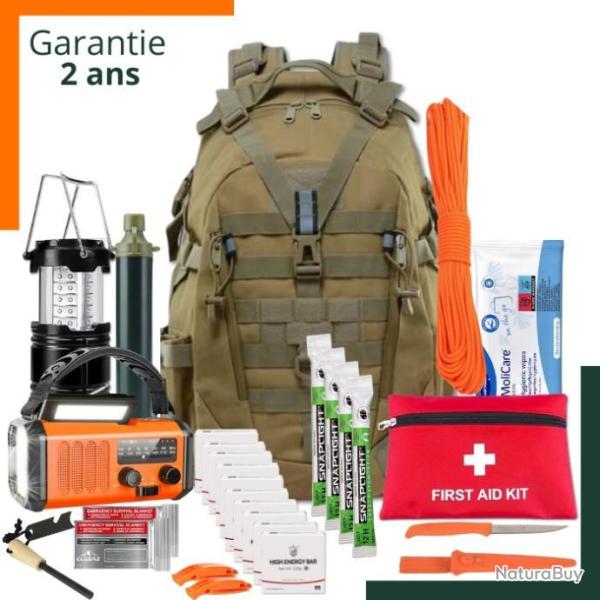 Kit de survie XXXL 2 personnes 72 heures - Sac � dos d'urgence - Garantie 2 ans