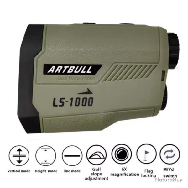 T�l�metre laser CHASSE 1000m, distance m�tre � broche de pente,