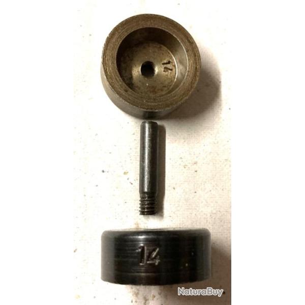 NEUF: lissoir et cuvette maintien culot douille calibre 14 mm.
