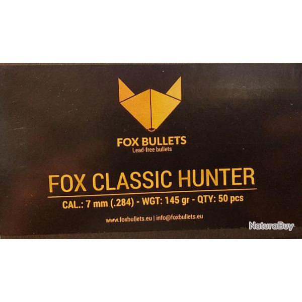 Ogives Sans Plomb Monolithiques FOX CLASSIC HUNTER cal.7mm (.284) 145gr - Boite de 50 unit�s