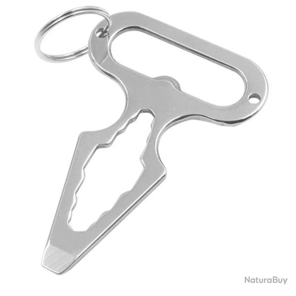 Porte-cls multifonctionnel en acier inox, tournevis, outil protection, EDC