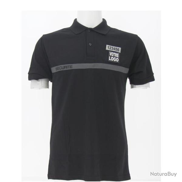 Polo s�curit� manches courtes bande grise conforme au decret 2023 5 XL