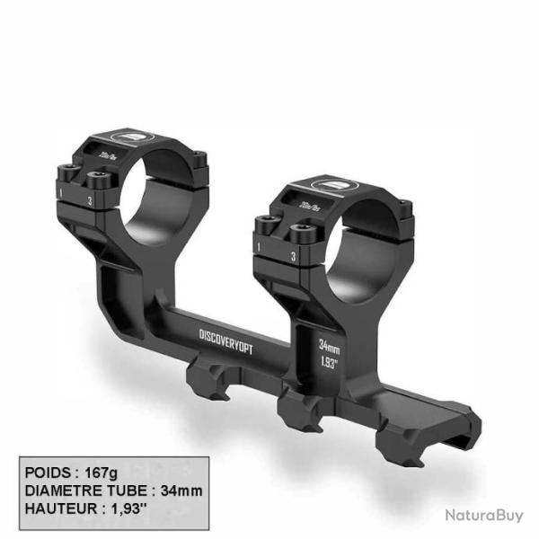 Collier de montage double pour lunette diam�tre 34mm Discovery - Montage haut 1,93"