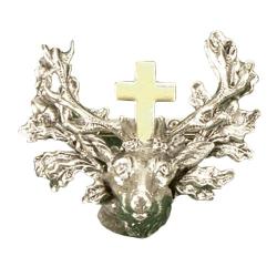 Broche &agrave; chapeau FRITZMANN motif St-Hubert