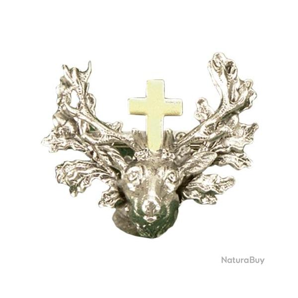 Broche � chapeau FRITZMANN motif St-Hubert