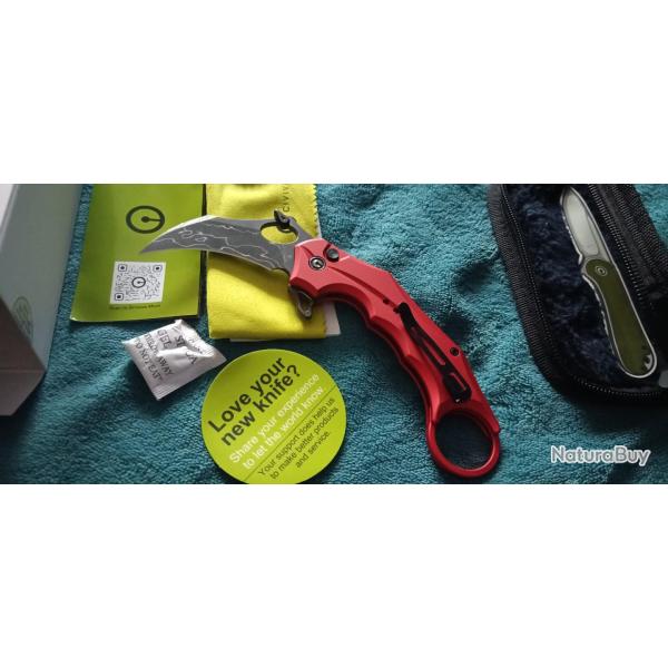 Karambit civivi Incisor red