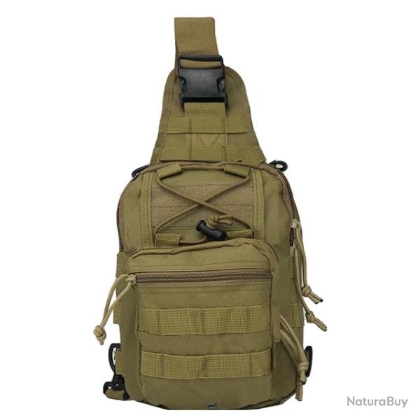 Sac de poitrine tactique Molle � bandouli�re �tui pistolet, chasse, randonn�e camping cyclisme TAN