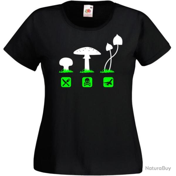 TEE SHIRT FEMME - CHAMPIGNONS - Cueillette Ramassage Psylo Amanite humour dr�le id�e cadeau no�l