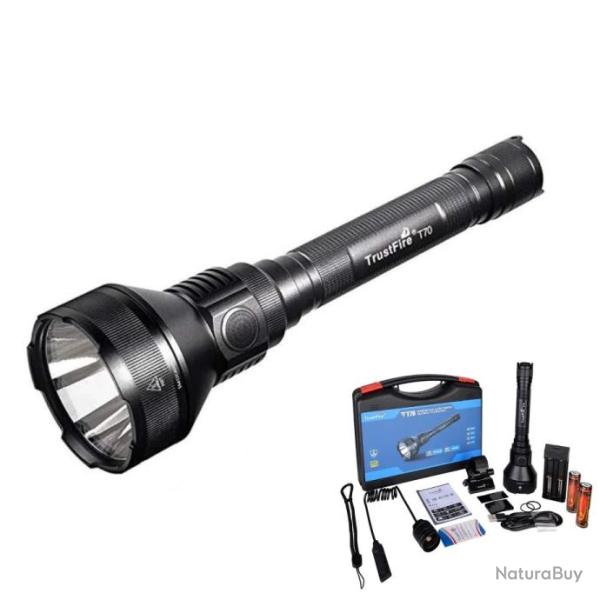 Lampe Torche LED 2300 Lumens Rechargeable Chasse Camping Autonomie Longue Distance �tanche IPX8